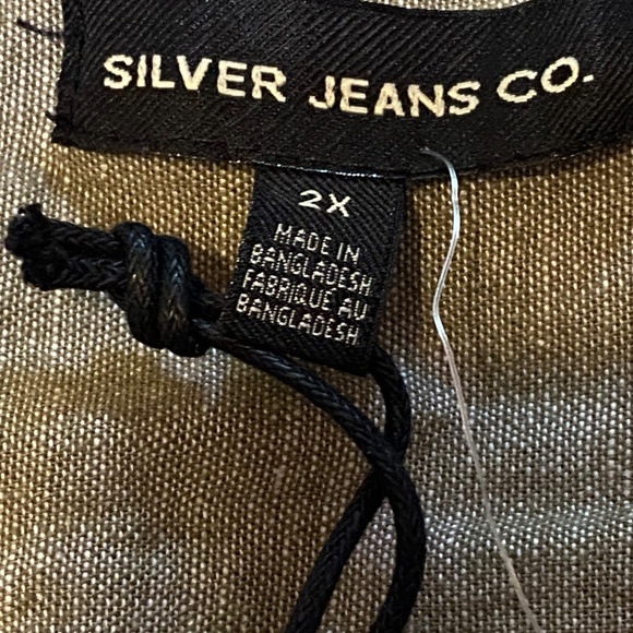 Silver Jeans Co linen & cotton blend long sleeve button up collared shirt. Sz 2X - Picture 14 of 16